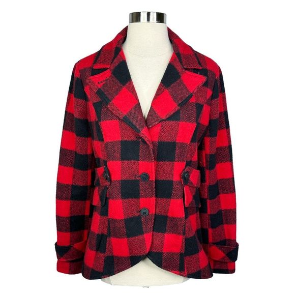 Aqua x Bloomingdale’s Buffalo Plaid Riding Jacket - Size Medium - Picture 2 of 7